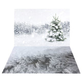 Winter Snow-Covered Tree Backdrop+Frosted Ground Floor Backdrop BRP10-464