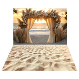 Bohemian Sunset Arch Backdrop+Beach Sand Floor Backdrop BRP10-477