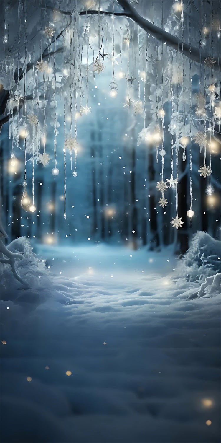 Winter Icy Forest Sweep Frozen Snowflake Backdrop BRP10-515