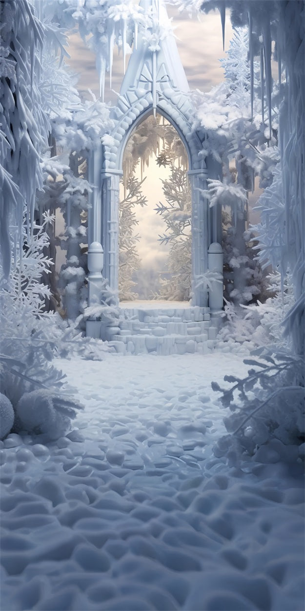 Icy Forest Arch Sweep Frosted Wonderland Backdrop BRP10-517