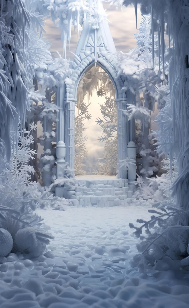 Icy Forest Arch Sweep Frosted Wonderland Backdrop BRP10-517