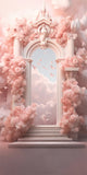 Dreamy Pink Cloud Sweep Floral Archway Backdrop BRP10-531