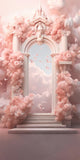 Dreamy Pink Cloud Sweep Floral Archway Backdrop BRP10-531