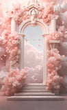 Dreamy Pink Cloud Sweep Floral Archway Backdrop BRP10-531