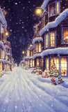 Christmas Eve Snowy Street Sweep Holiday Backdrop BRP10-532