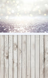 Bokeh Sparkle White Wood Sweep Floor Backdrop BRP10-534