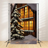 Winter Warm Light Shining Frosty Windows Backdrop BRP10-54