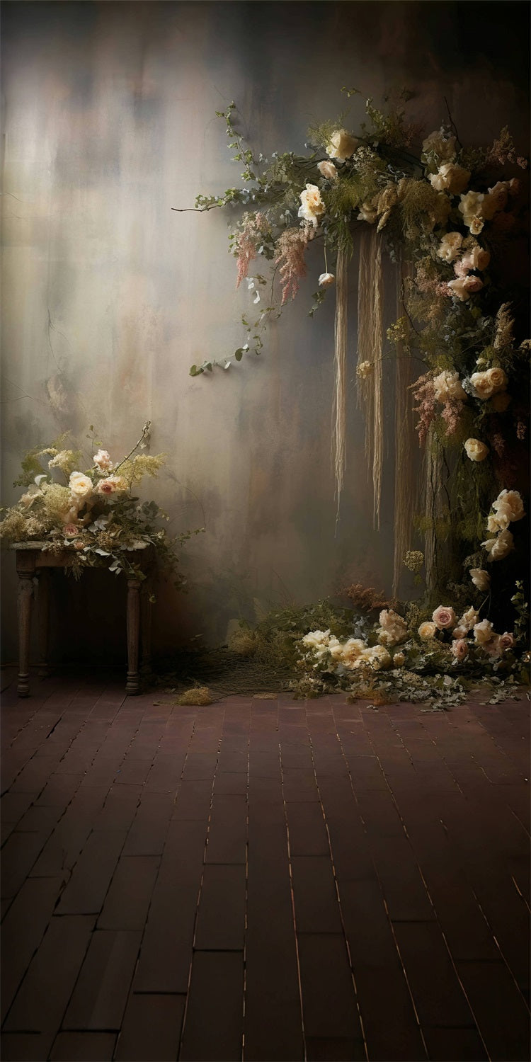 Floral Wall Sweep Vintage Fine Art Backdrop BRP10-549