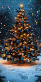 Christmas Tree Sweep Snowfall Photography Backdrop BRP10-557