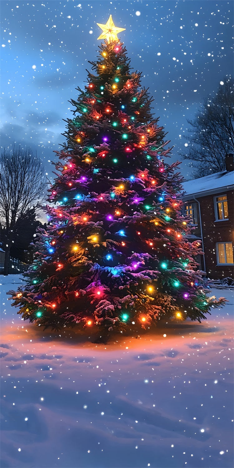 Christmas Tree Sweep Sparkling Lights Backdrop BRP10-559