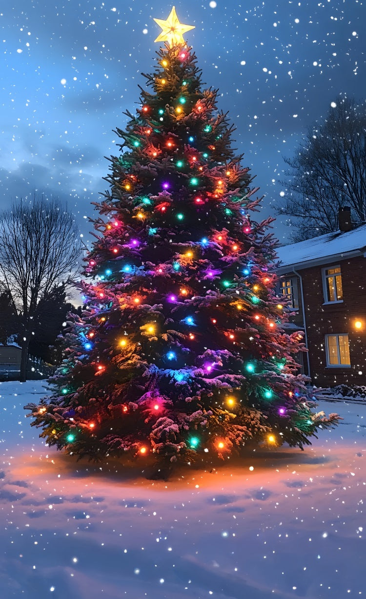 Christmas Tree Sweep Sparkling Lights Backdrop BRP10-559