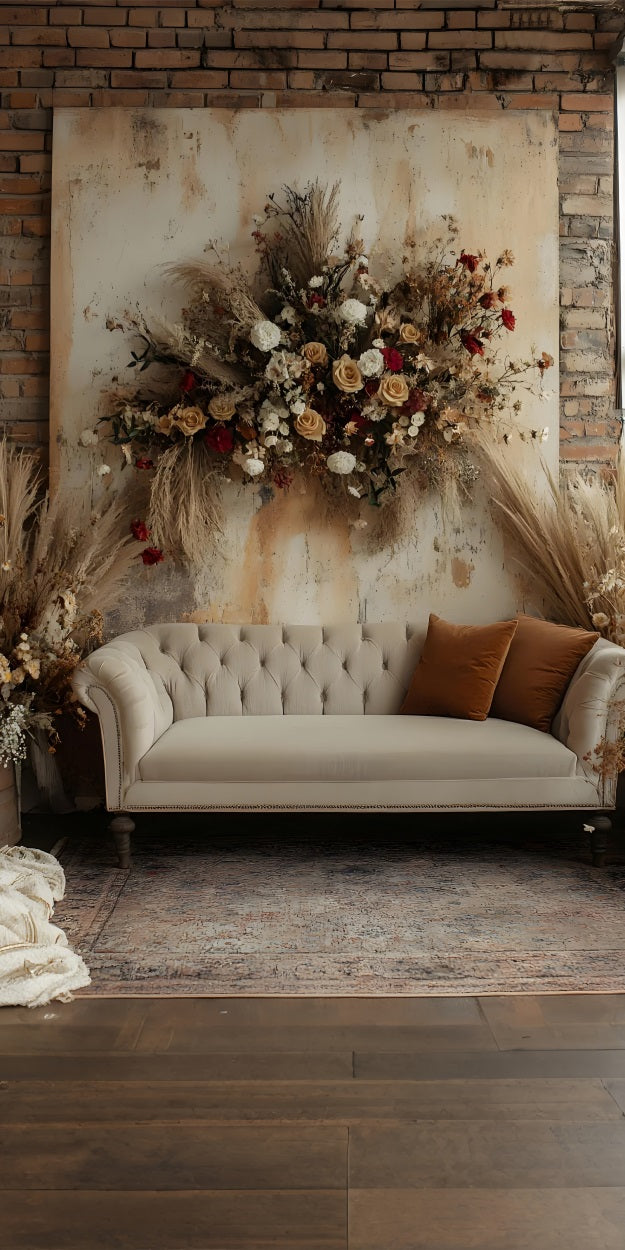 Boho Vintage Wall Sweep Floral Sofa Backdrop BRP10-565