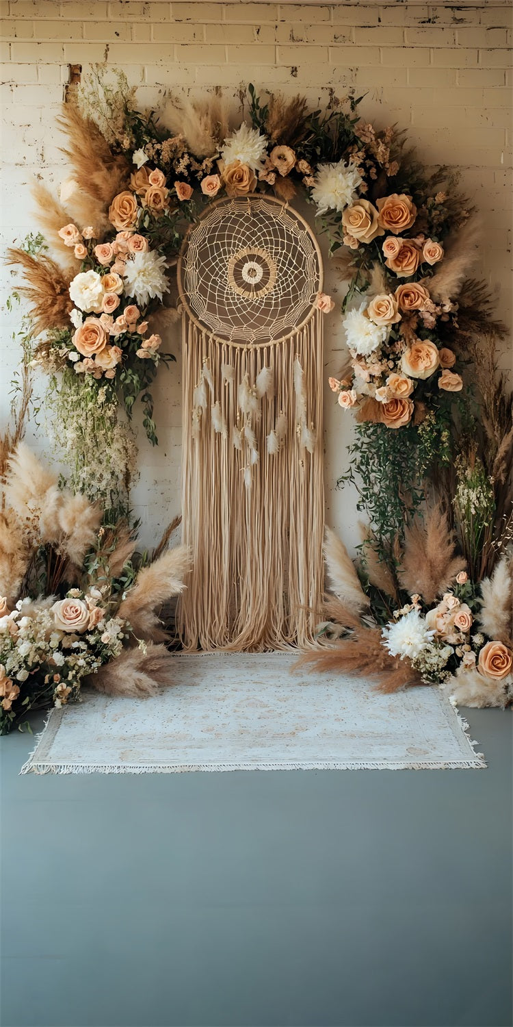 Boho Pampas Sweep Dreamcatcher Floral Decor Backdrop BRP10-569