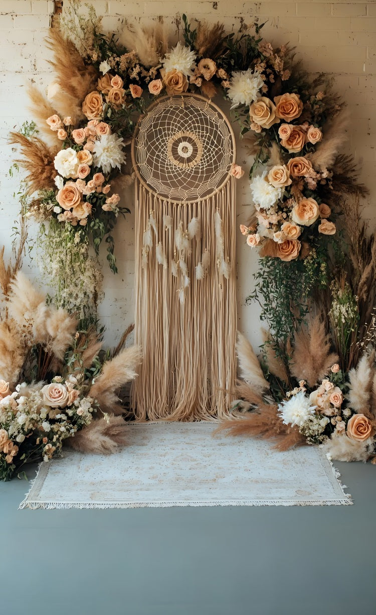 Boho Pampas Sweep Dreamcatcher Floral Decor Backdrop BRP10-569