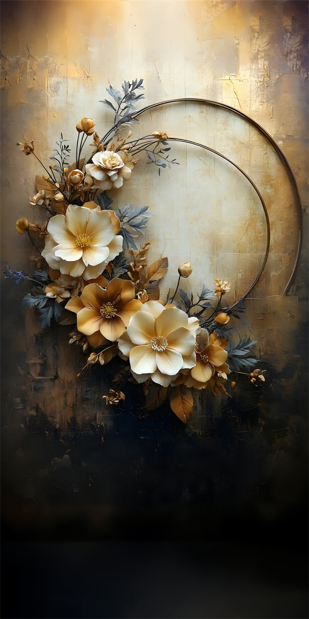 Golden Blooms Wall Sweep Fine Art Backdrop BRP10-573