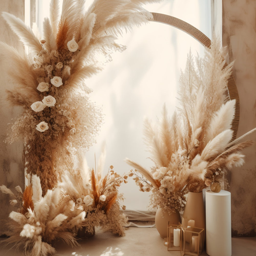 Boho Backdrops Pampas Floral Arrangement Backdrop BRP10-577