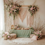 Boho Decor Backdrop Macramé Floral Table Backdrop BRP10-588