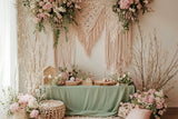 Boho Decor Backdrop Macramé Floral Table Backdrop BRP10-588