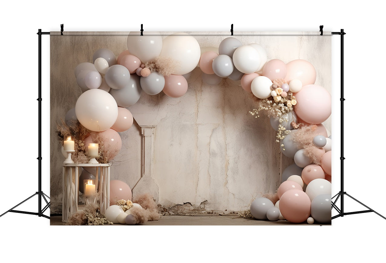 Boho Balloon Backdrops Vintage Wall Candles Backdrop BRP10-592