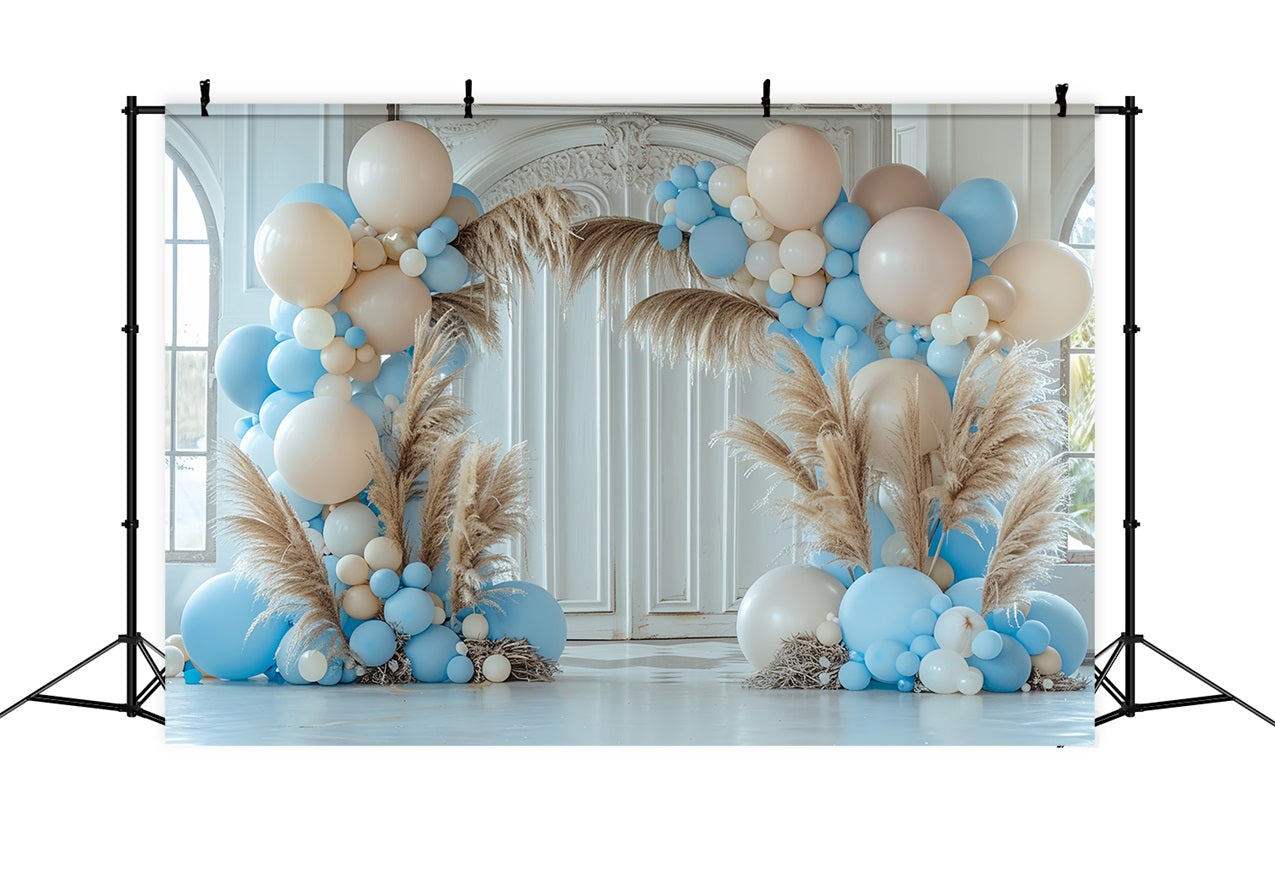 Bohemian Theme Backdrop Tropical Balloon Palm Backdrop BRP10-593