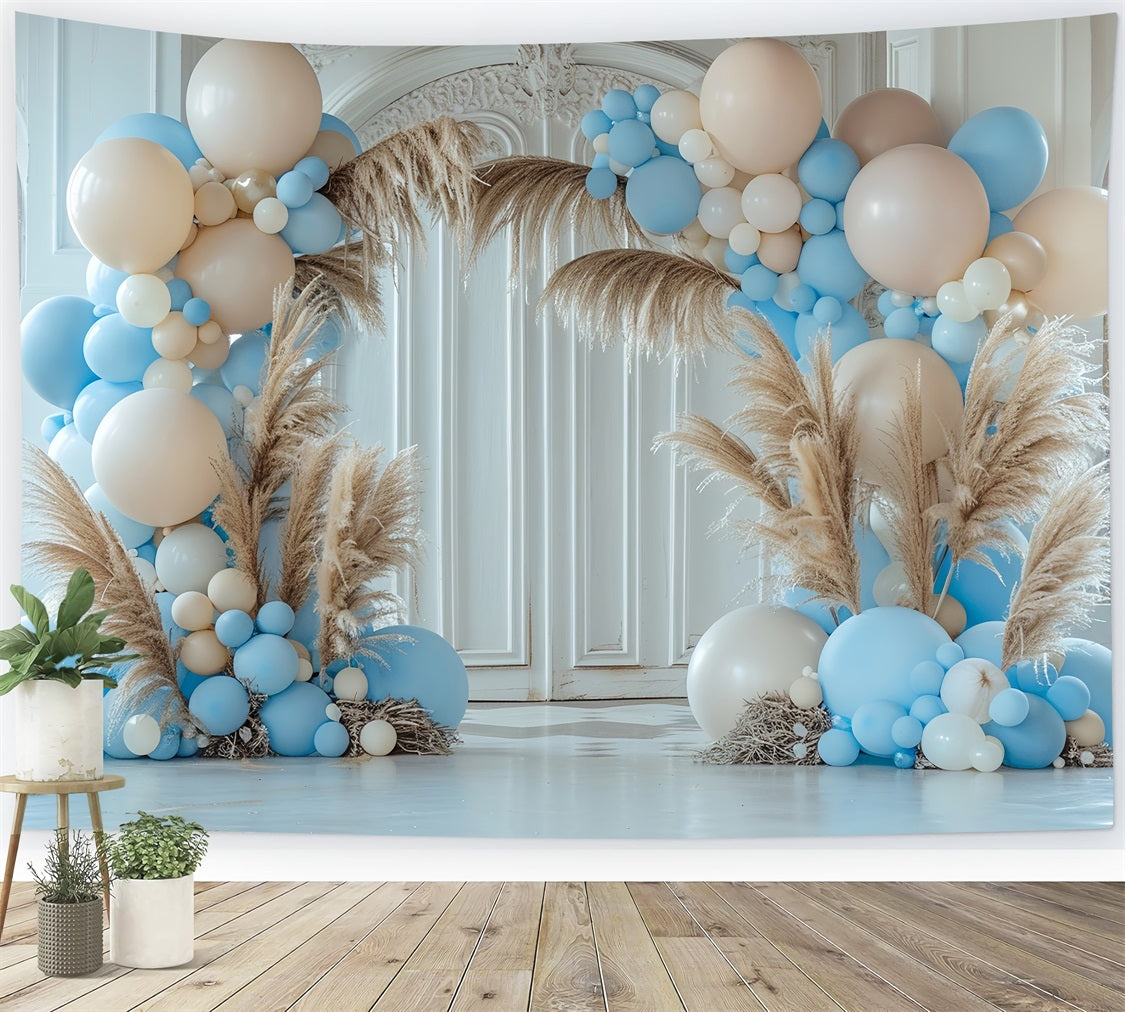 Bohemian Theme Backdrop Tropical Balloon Palm Backdrop BRP10-593