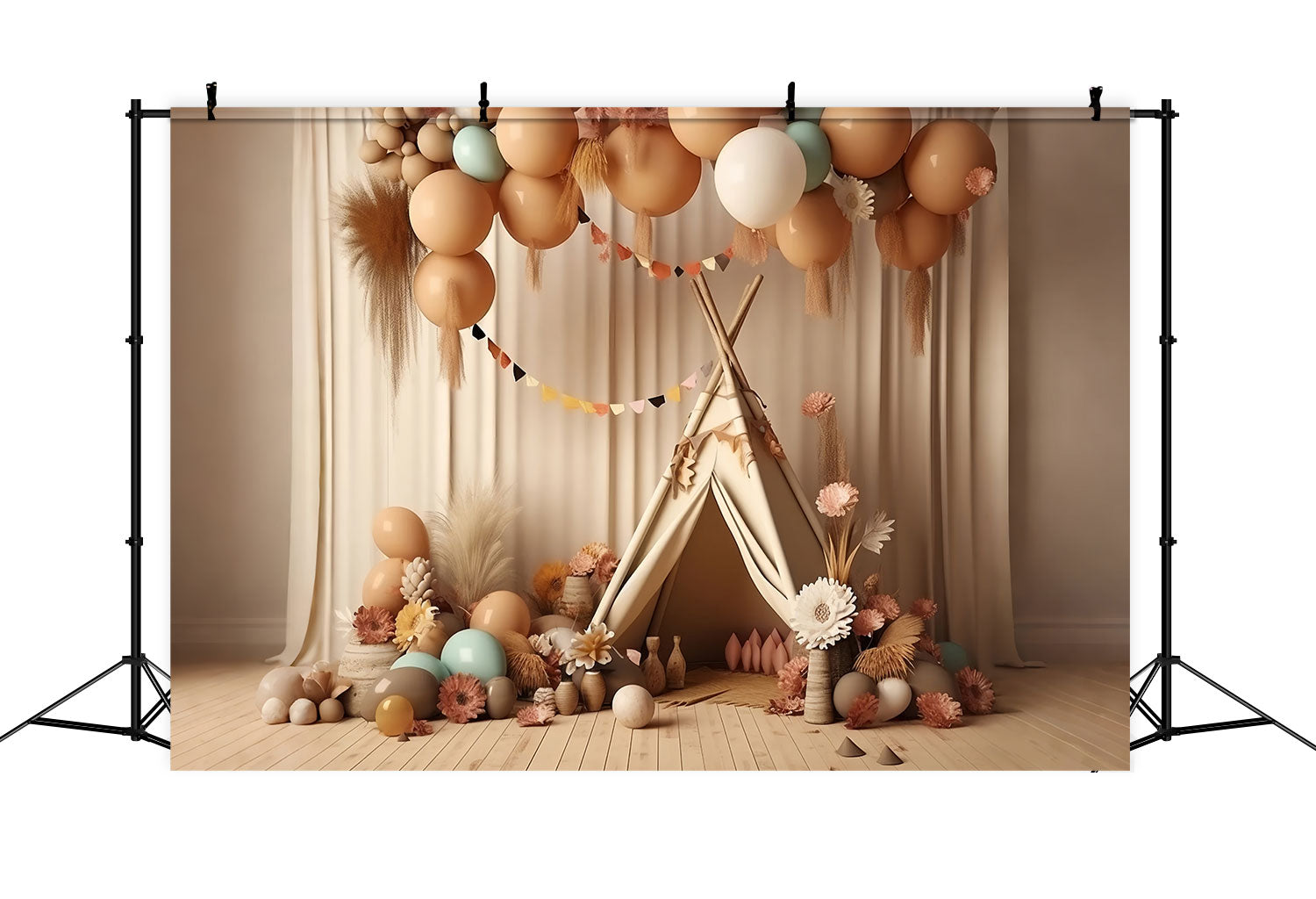 Boho Backdrops Diy Teepee Balloon Party Backdrop BRP10-597