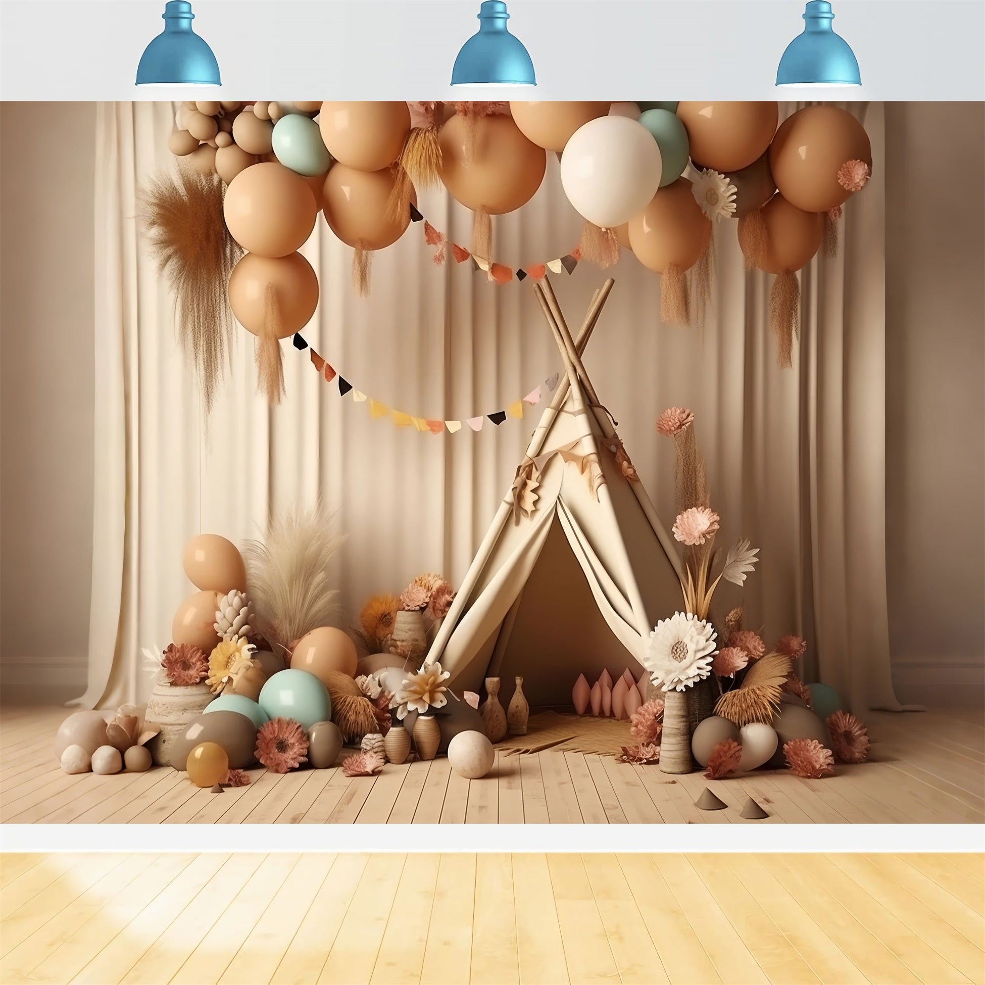 Boho Backdrops Diy Teepee Balloon Party Backdrop BRP10-597