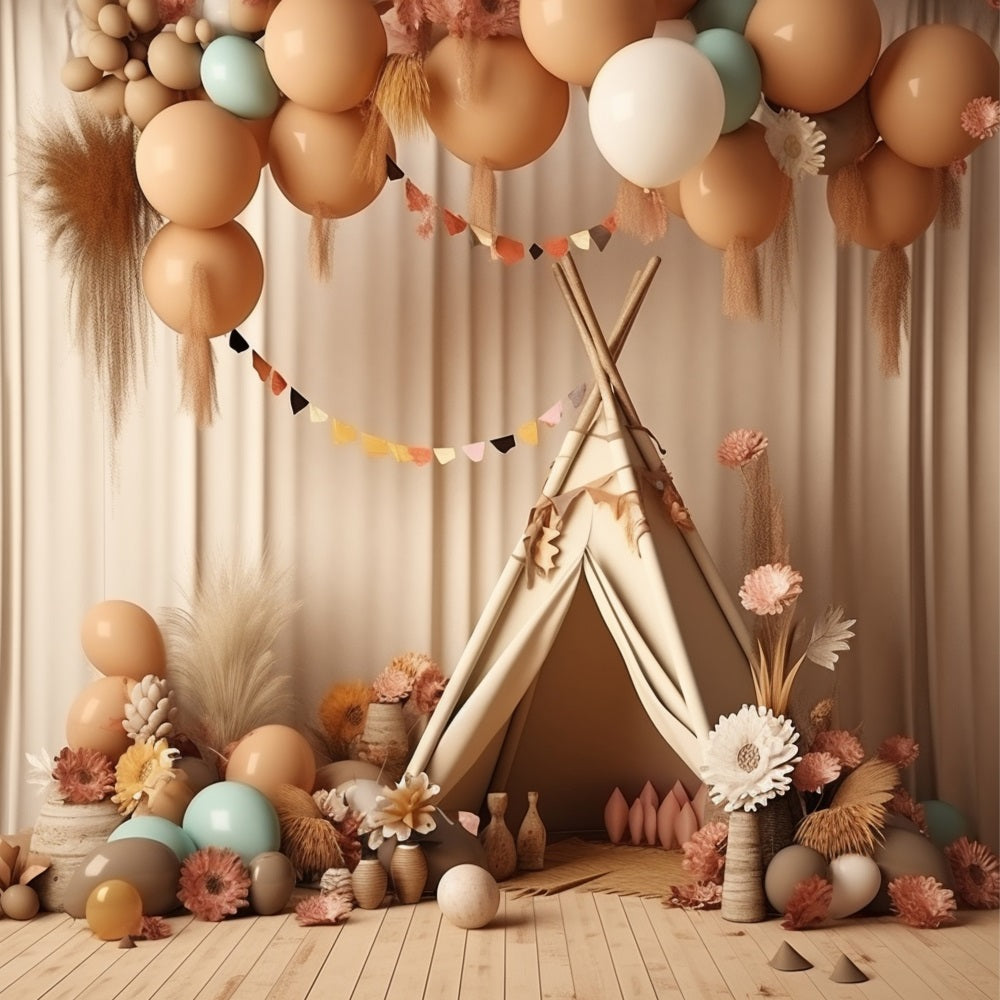 Boho Backdrops Diy Teepee Balloon Party Backdrop BRP10-597