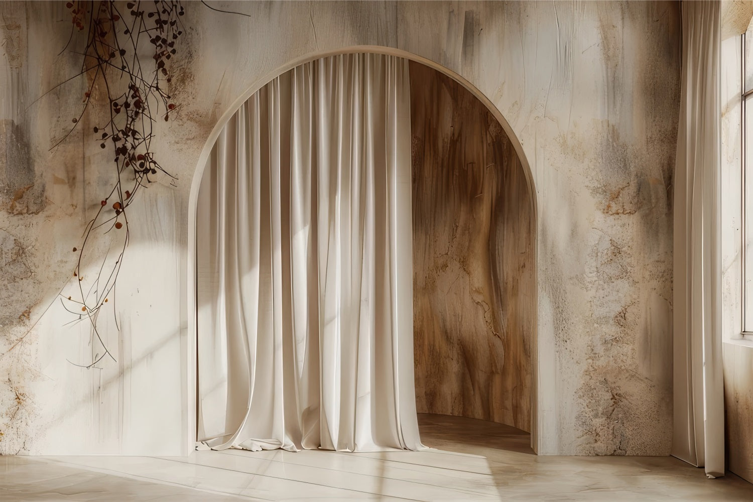 Boho Backdrops Ideas Arch Draped Curtain Backdrop BRP10-604