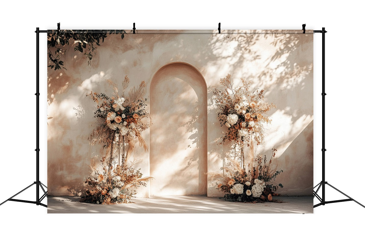 Warm Beige Archway Floral Boho Backdrop BRP10-61