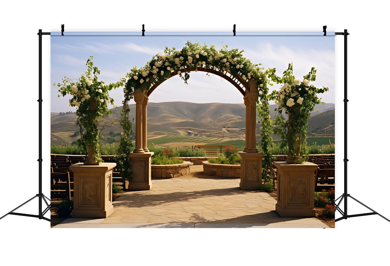 Bohemian Decoration Backdrop Floral Arch Hills Backdrop BRP10-610