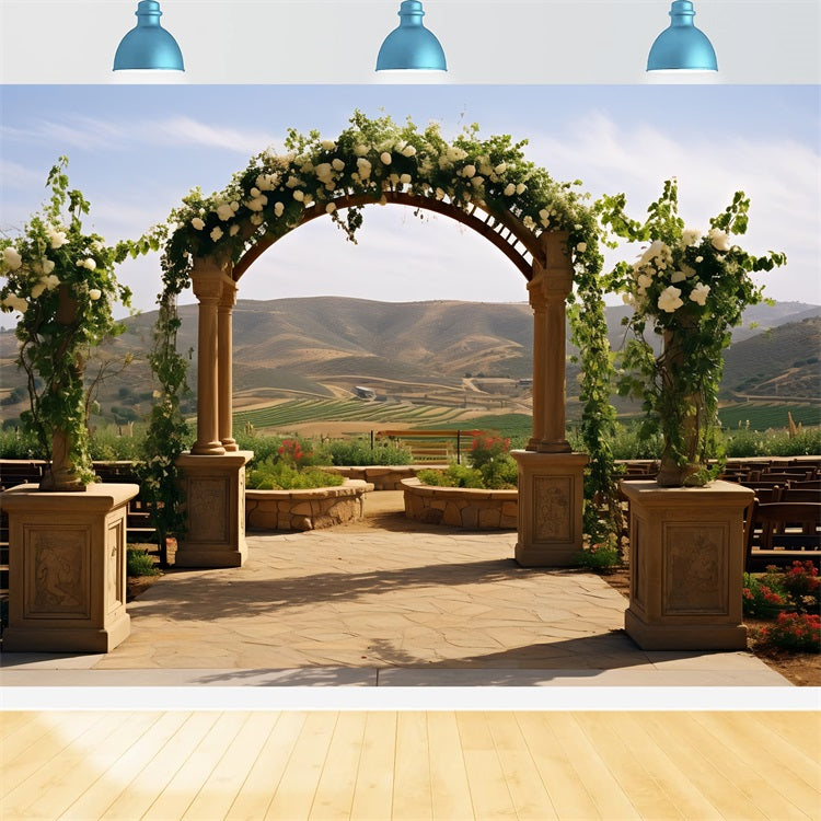 Bohemian Decoration Backdrop Floral Arch Hills Backdrop BRP10-610