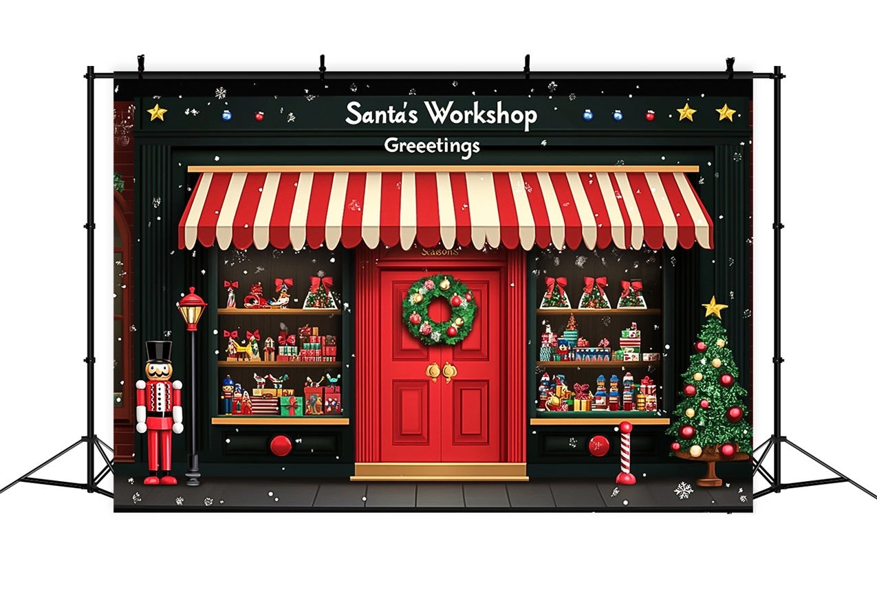 Christmas Tree Backdrop Santa's Workshop Entrance Backdrop BRP10-625