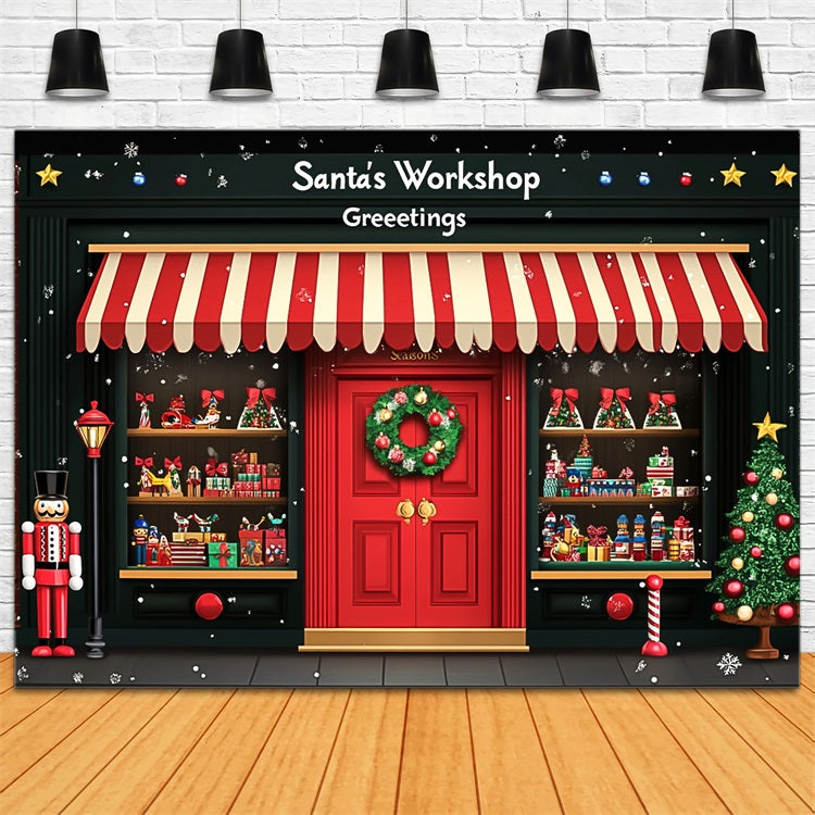 Christmas Tree Backdrop Santa's Workshop Entrance Backdrop BRP10-625