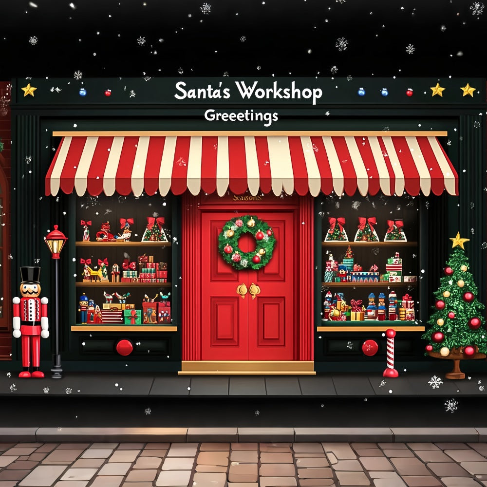 Christmas Tree Backdrop Santa's Workshop Entrance Backdrop BRP10-625