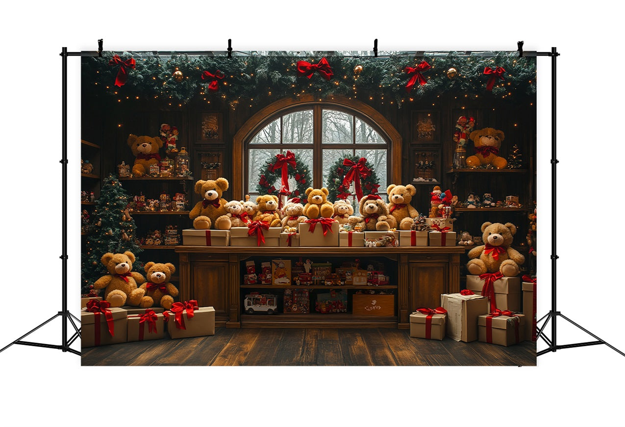 Christmas Scene Backdrop Storefront Santa's Workshop Backdrop BRP10-628