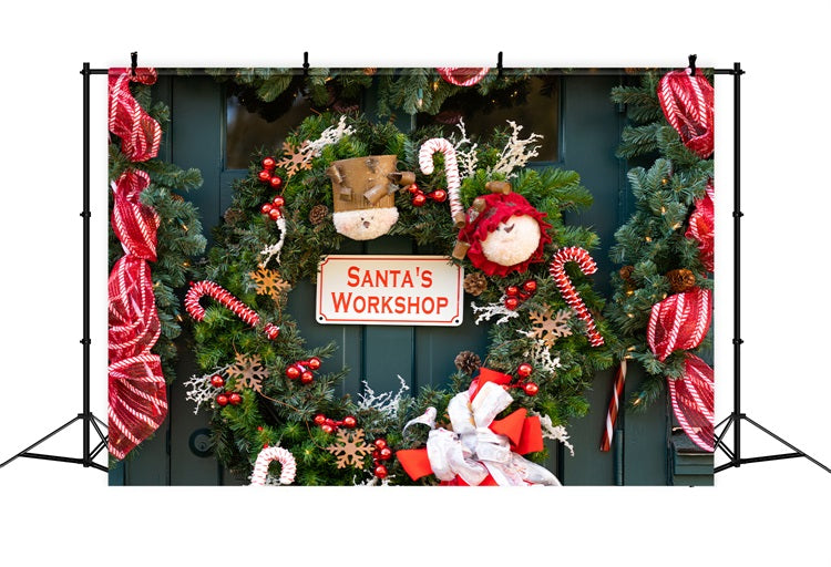 Christmas Backdrop Photos Santa's Workshop Decorations Backdrop BRP10-632