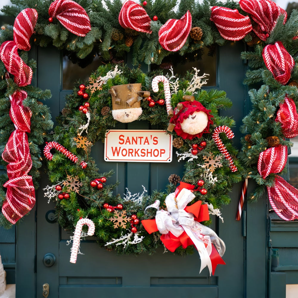 Christmas Backdrop Photos Santa's Workshop Decorations Backdrop BRP10-632