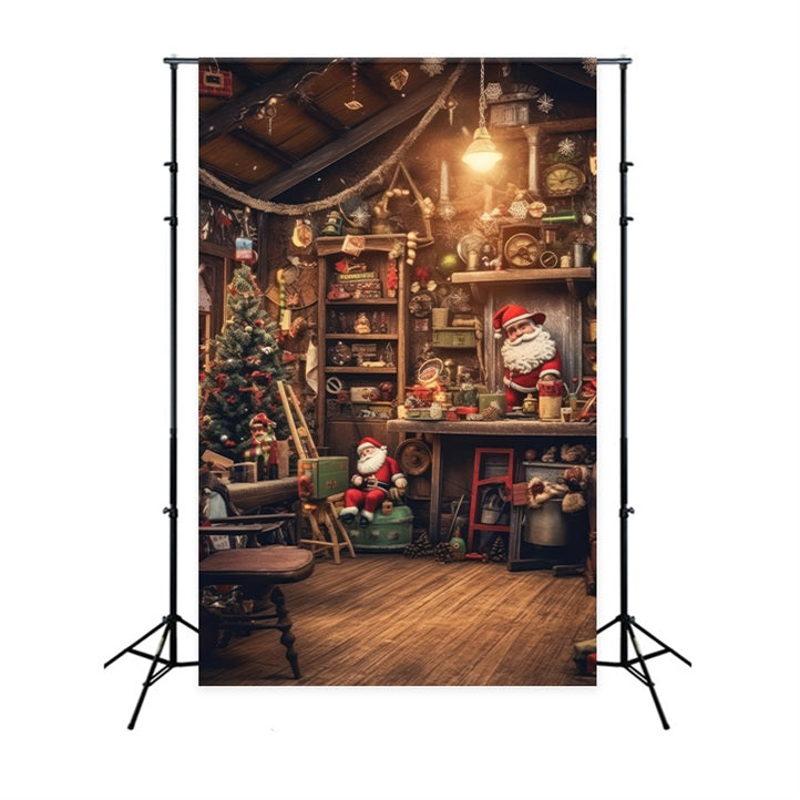 Christmas Backdrop Toys Gifts Santa's Workshop Backdrop BRP10-634