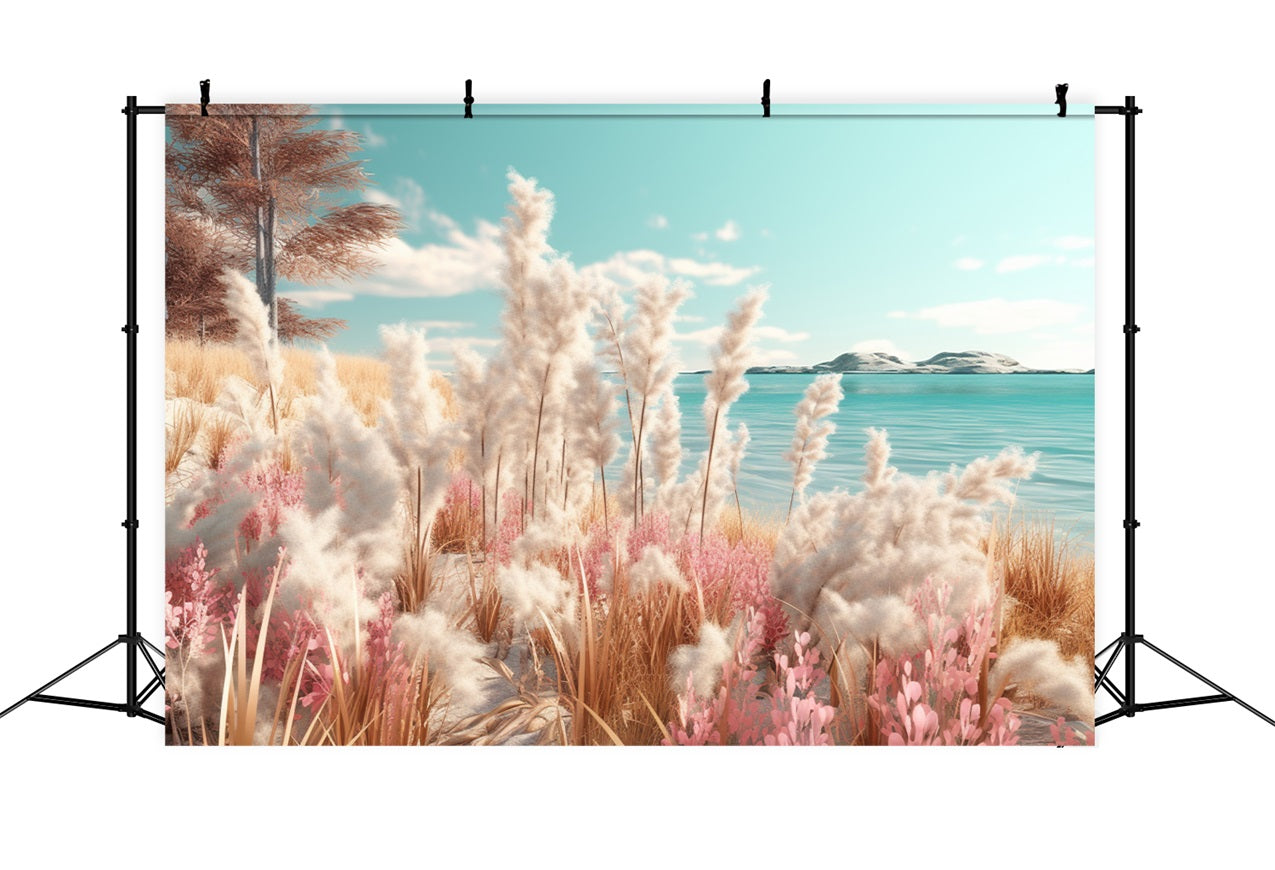 Dreamy Boho Beach Pink Accents Backdrop BRP10-66