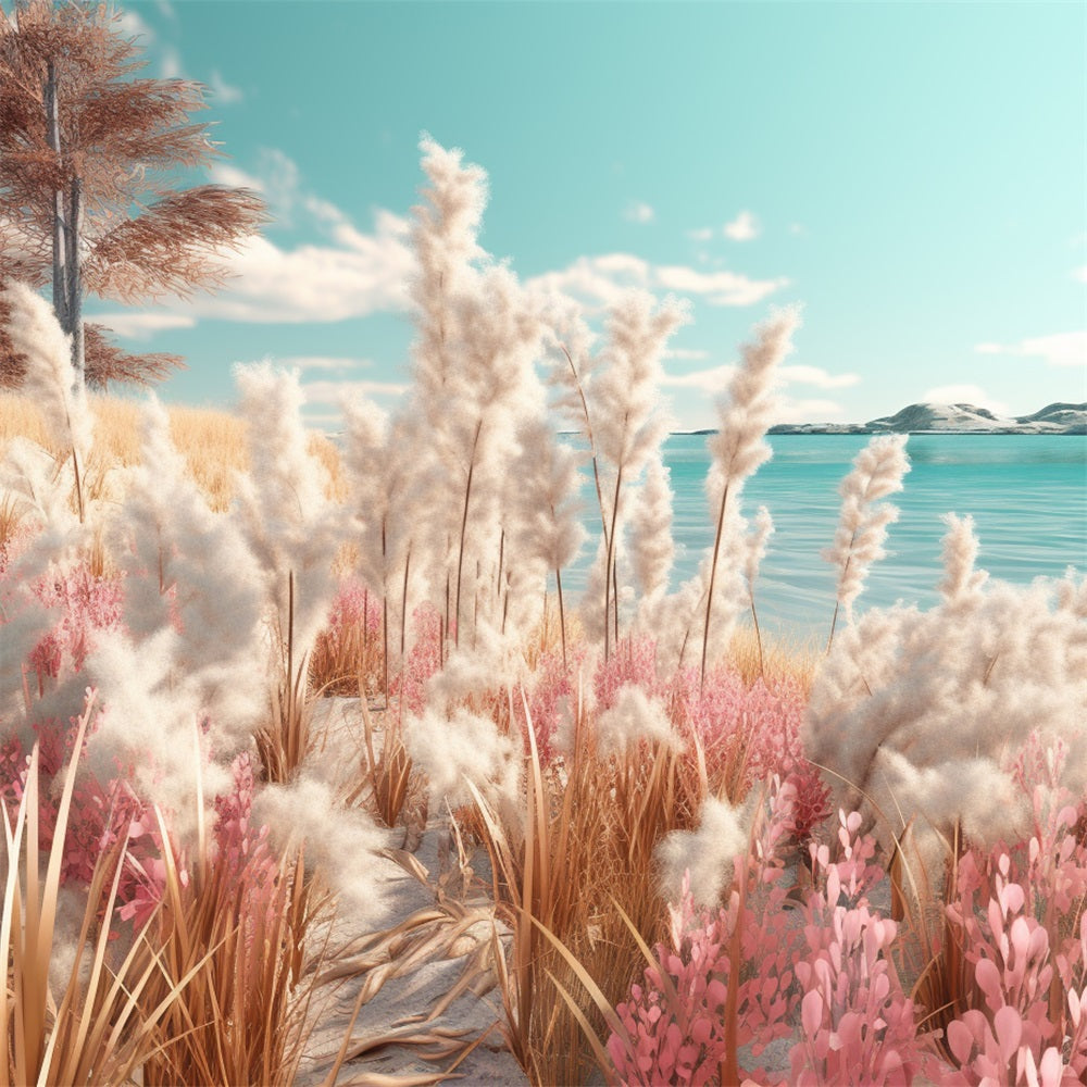 Dreamy Boho Beach Pink Accents Backdrop BRP10-66