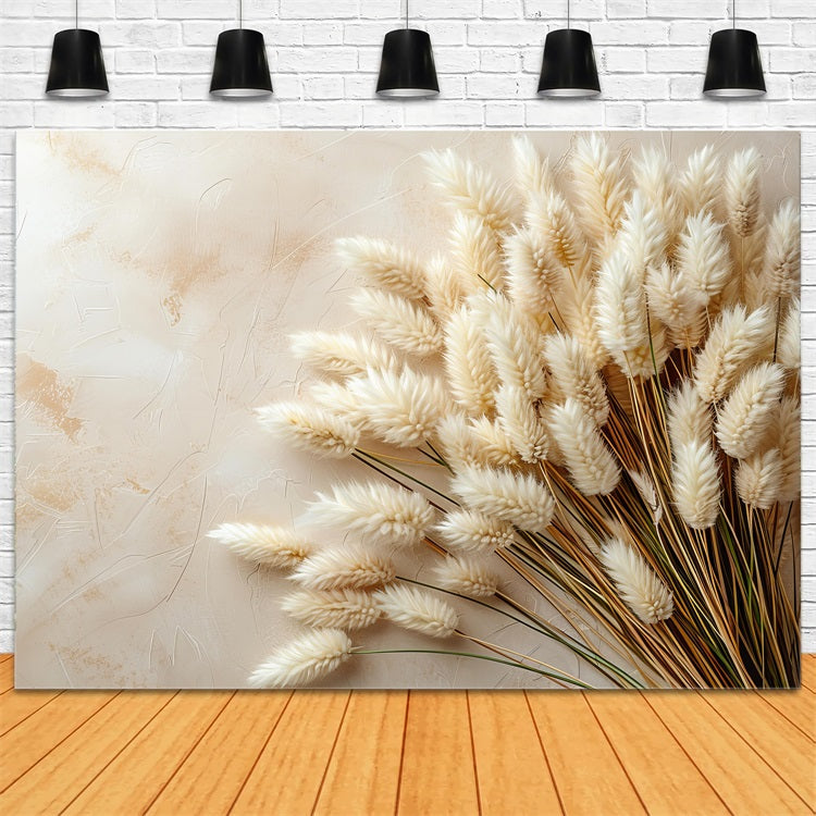 Minimalist Boho Style Pampas Accents Backdrop BRP10-71