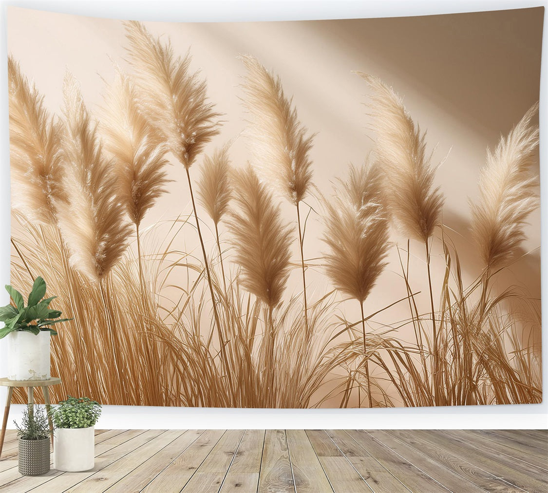 Simple Boho Soft Pampas Decor Backdrop BRP10-72