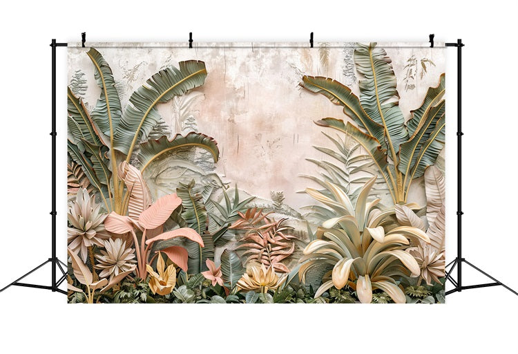 Tropical Boho Natural Leafy Details Backdrop BRP10-78