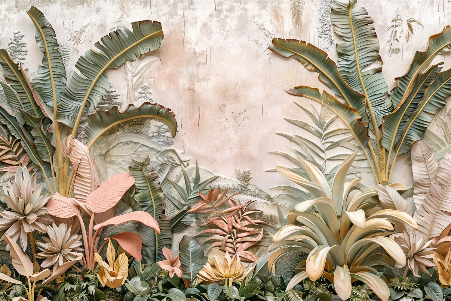 Tropical Boho Natural Leafy Details Backdrop BRP10-78