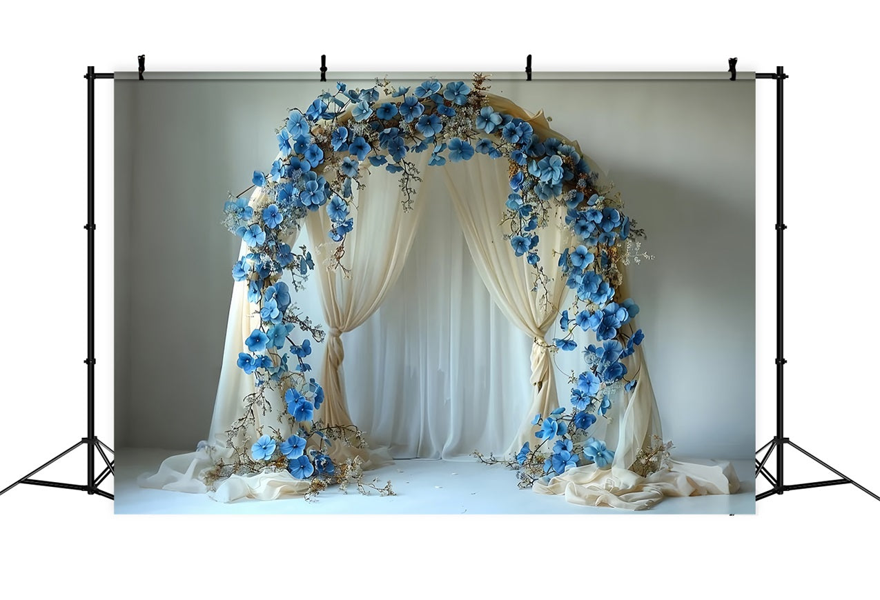 Elegant Boho Floral Archway Blue Backdrop BRP10-81