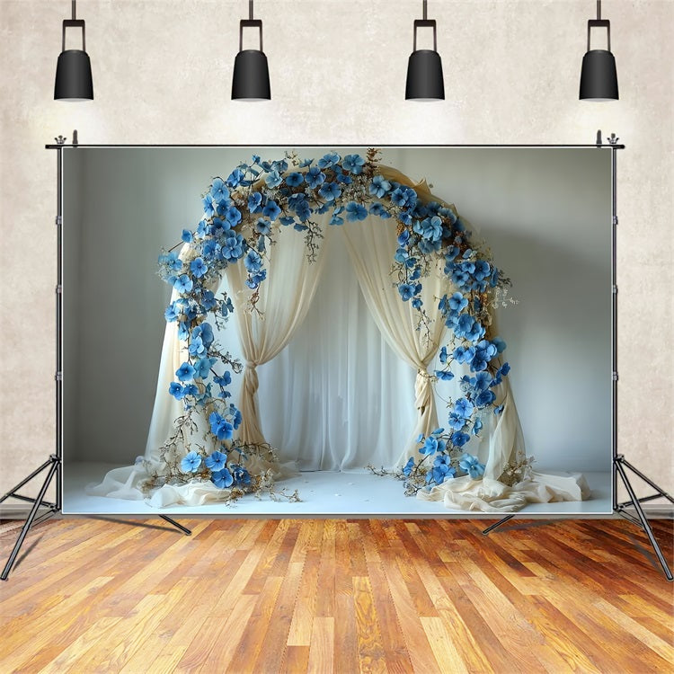 Elegant Boho Floral Archway Blue Backdrop BRP10-81