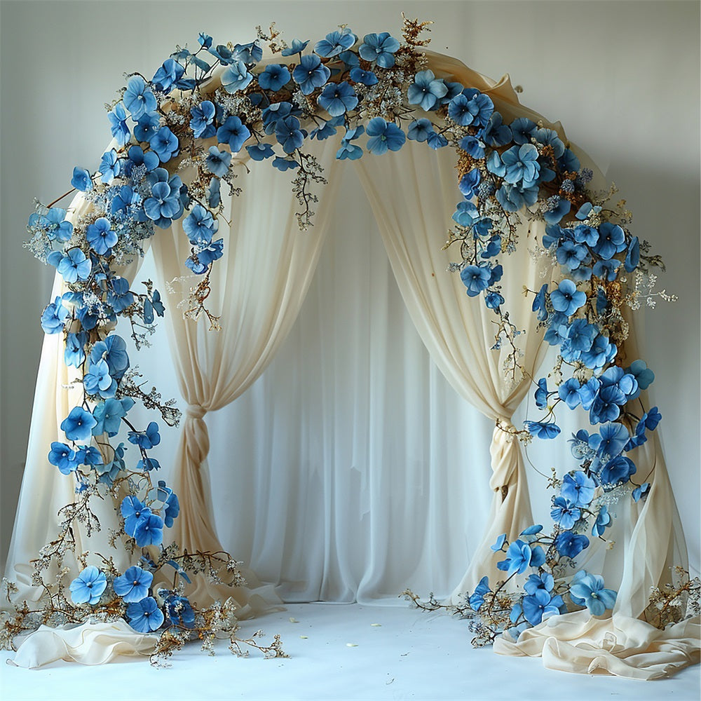 Elegant Boho Floral Archway Blue Backdrop BRP10-81