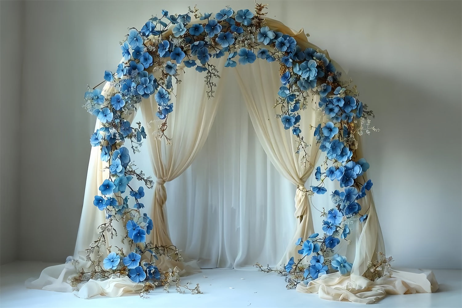 Elegant Boho Floral Archway Blue Backdrop BRP10-81