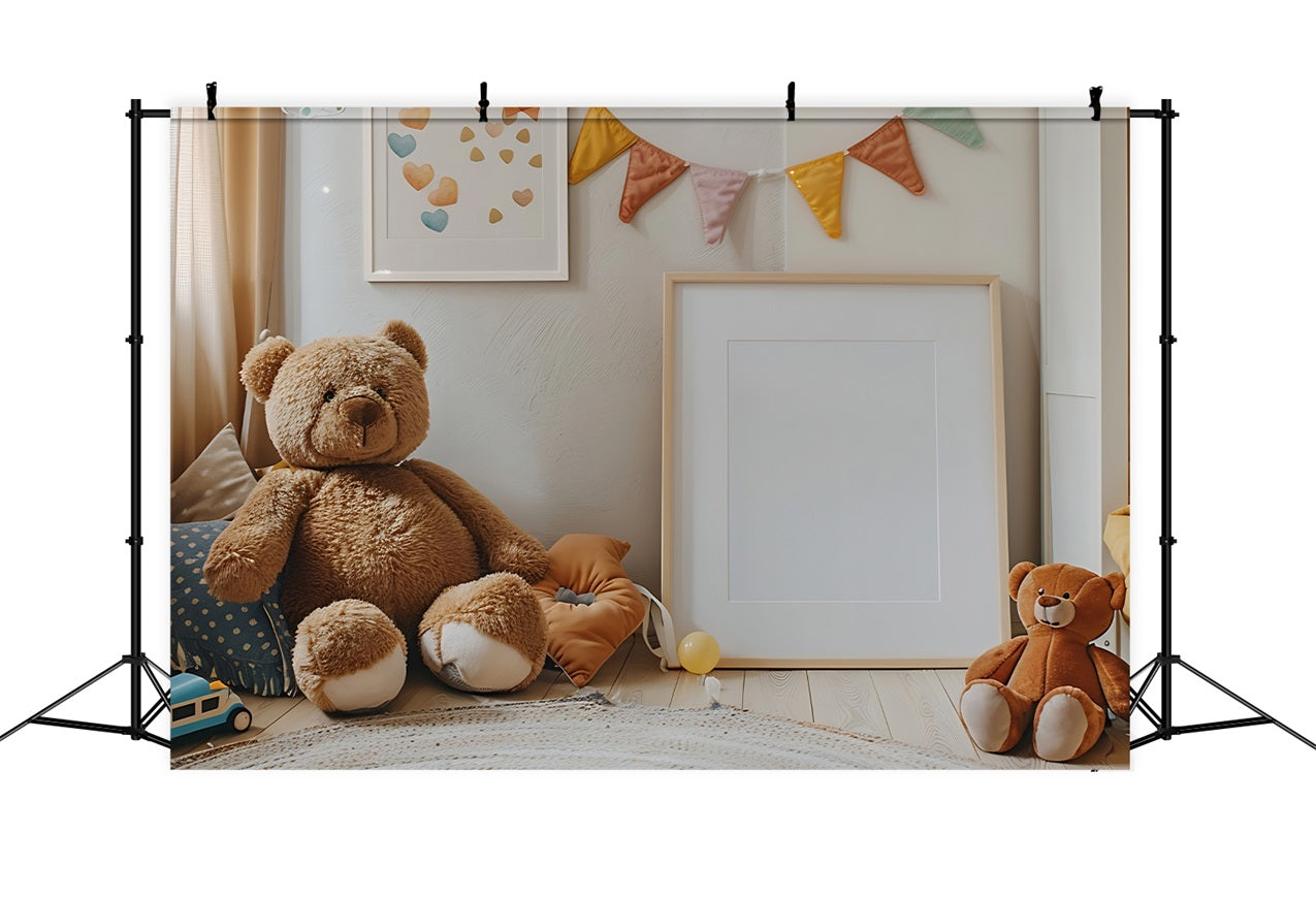 Bohemian Kids Room Teddy Bear Backdrop BRP10-88